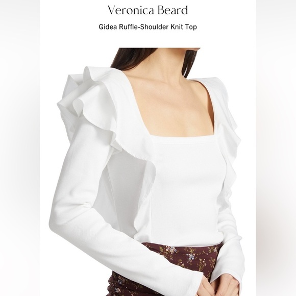 NWT - Veronica Beard Gidea Top - white - XS - Picture 3 of 6